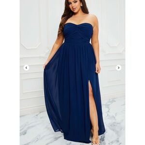 Fashion Nova Navy Subtle Beauty Maxi Dress Bridesmaid Prom Formal 3X DM3114 NWT